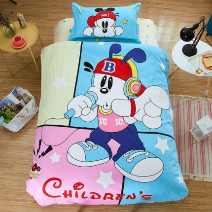 91家纺网 家纺一手货源 找家纺 （总）萌宝家纺 纯棉卡通三件套床单款