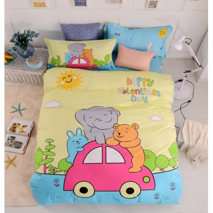 91家纺网 家纺一手货源 找家纺 （总）萌宝家纺 纯棉卡通三件套床单款