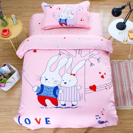 91家纺网 家纺一手货源 找家纺 （总）萌宝家纺 纯棉卡通三件套床单款