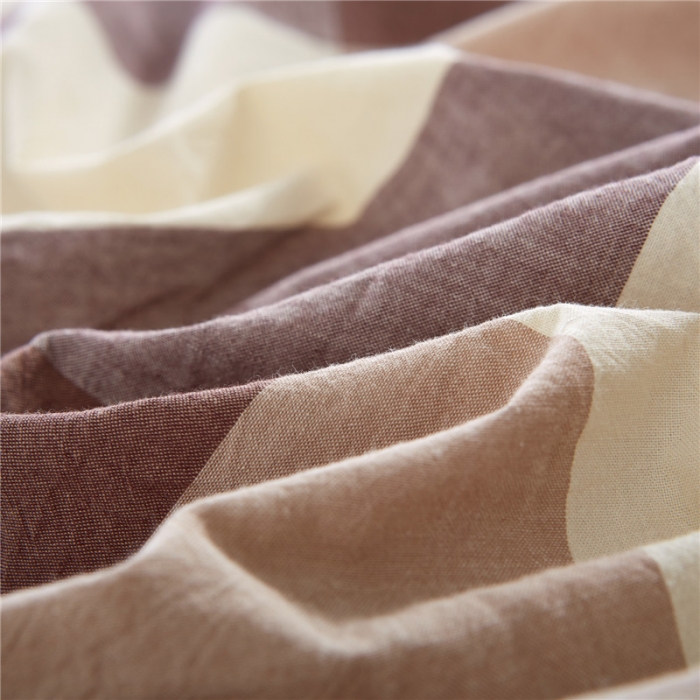 91家纺网 家纺一手货源 找家纺 例外Home 水洗棉四件套床单款咖大格