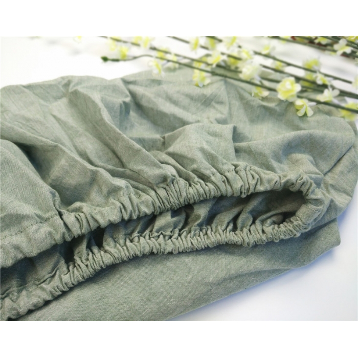 91家纺网 家纺一手货源 找家纺 例外Home 水洗棉四件套床单款素绿