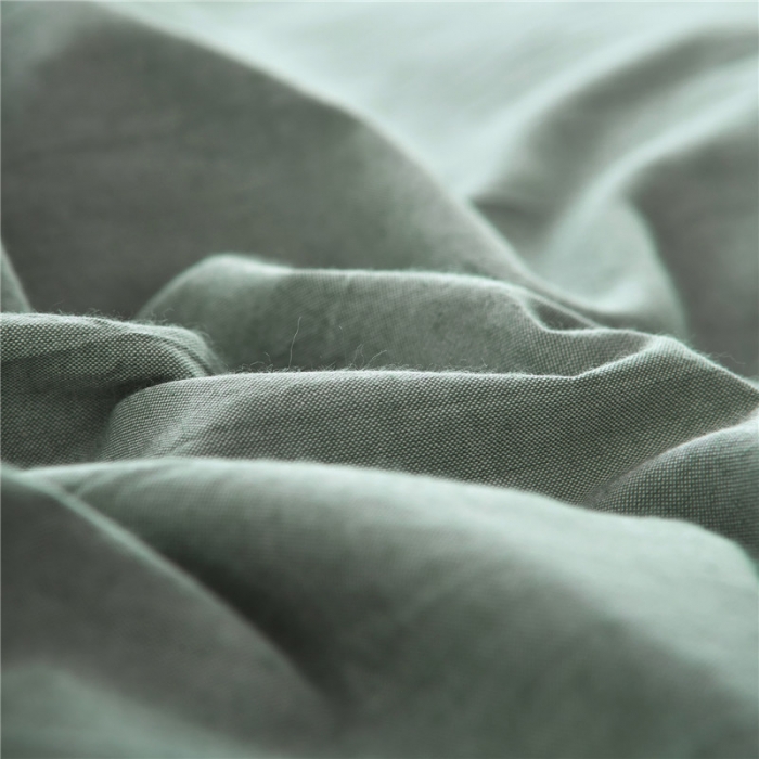 91家纺网 家纺一手货源 找家纺 例外Home 水洗棉四件套床单款素绿