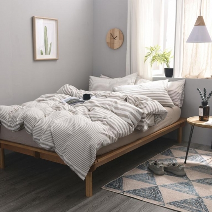 91家纺网 家纺一手货源 找家纺 例外Home 水洗棉四件套床单款渐变-卡其