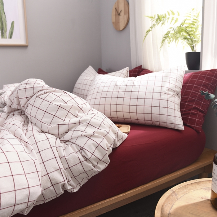 91家纺网 家纺一手货源 找家纺 例外Home 水洗棉四件套床单款初春