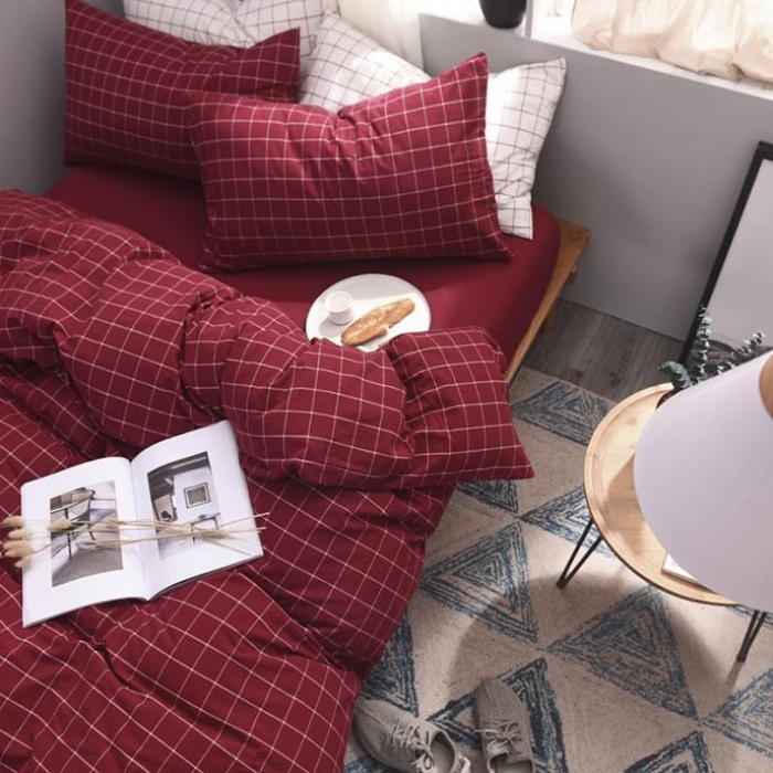 91家纺网 家纺一手货源 找家纺 例外Home 水洗棉四件套床单款盛夏