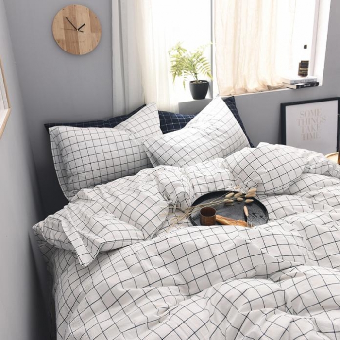 91家纺网 家纺一手货源 找家纺 例外Home 水洗棉四件套床单款秋实