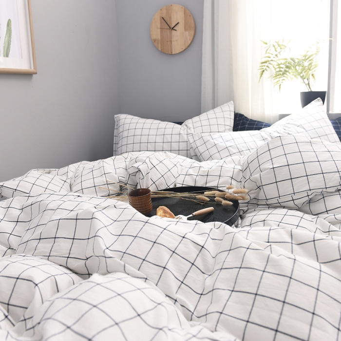 91家纺网 家纺一手货源 找家纺 例外Home 水洗棉四件套床单款秋实