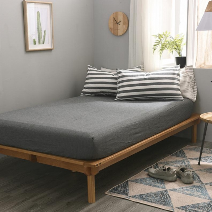 91家纺网 家纺一手货源 找家纺 例外Home 水洗棉四件套床笠款渐变-灰