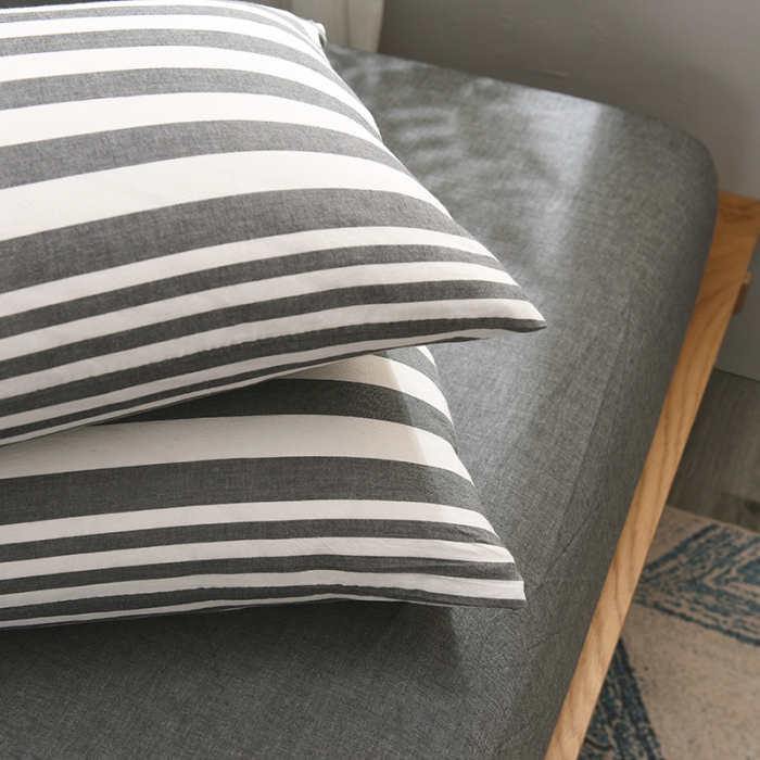 91家纺网 家纺一手货源 找家纺 例外Home 水洗棉四件套床笠款渐变-灰