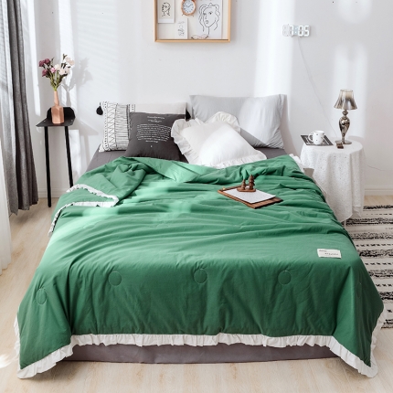 例外 2020新款水洗棉夏被-Luna 墨绿