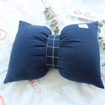 例外Home 2020新款蝴蝶结抱枕 藏青