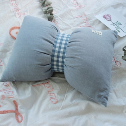 例外Home 2020新款蝴蝶结抱枕 水蓝