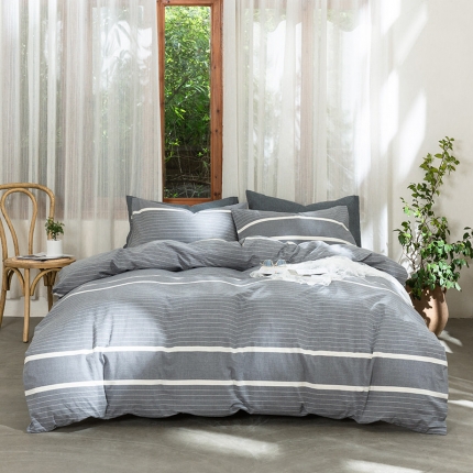 91家纺网 家纺一手货源 找家纺 （总）例外Home 2020无印水洗棉基础款四件套床笠款