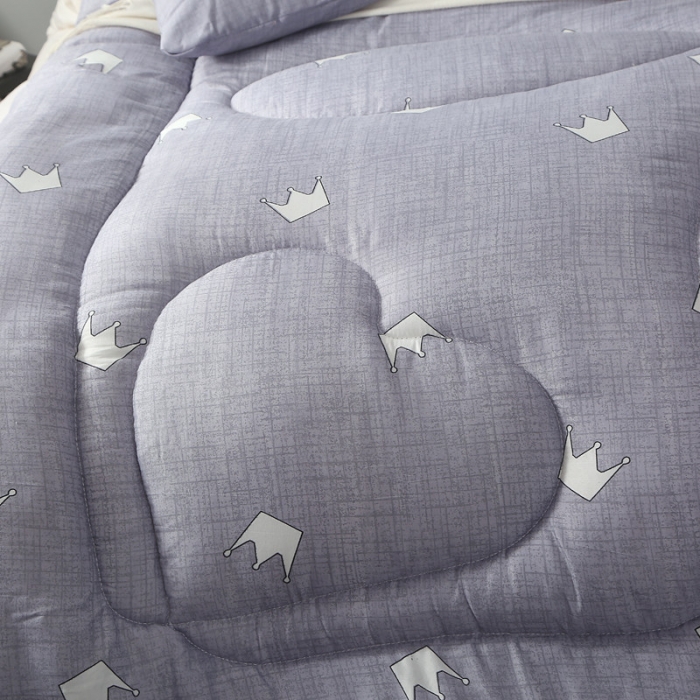 91家纺网 家纺一手货源 找家纺 畅销被业 2021新款印花冬被 简单爱灰