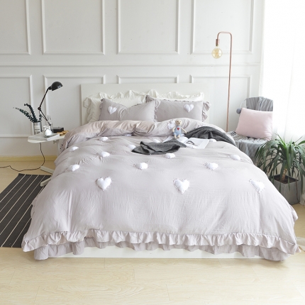 91家纺网 家纺一手货源 找家纺 （总）艾米家居 韩版公主风水洗棉+水晶绒立体绣四件套