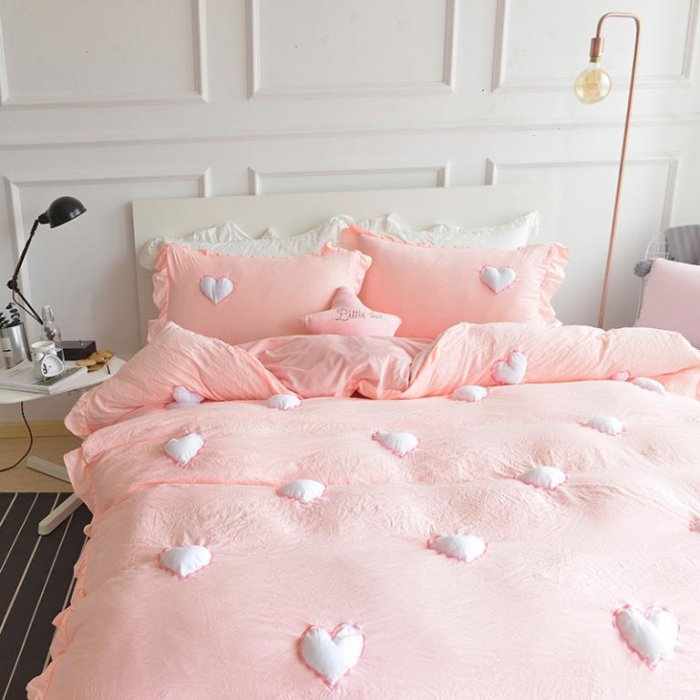 91家纺网 家纺一手货源 找家纺 （总）艾米家居 韩版公主风水洗棉+水晶绒立体绣四件套