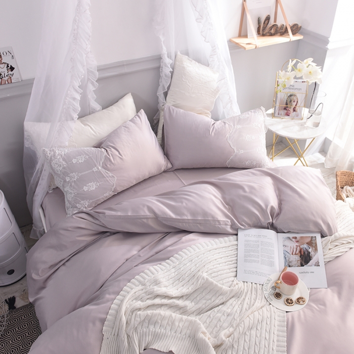 91家纺网 家纺一手货源 找家纺 艾米家居 水洗真丝四件套纯真系列 浅香槟色