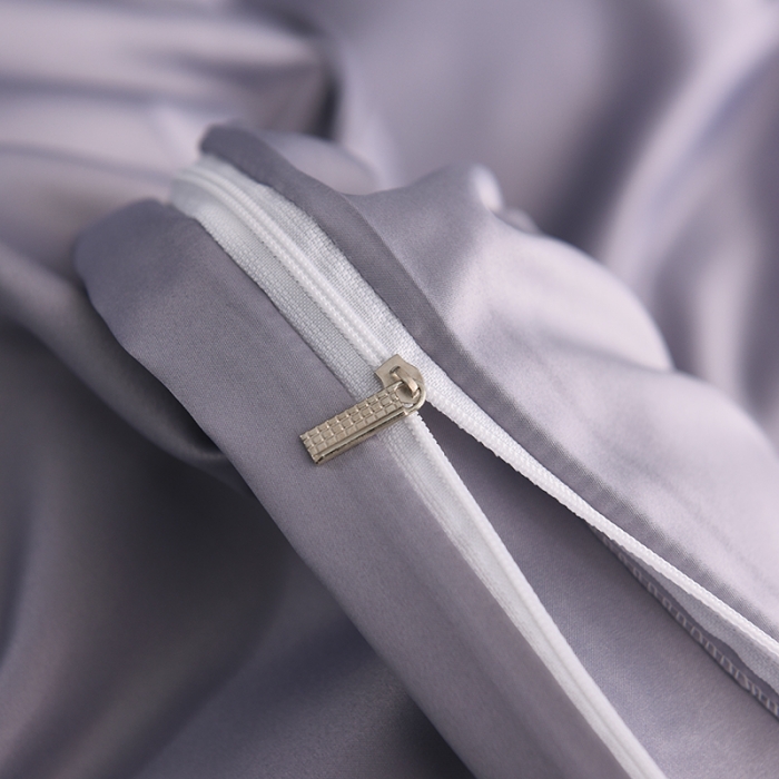 91家纺网 家纺一手货源 找家纺 艾米家居 水洗真丝四件套纯真系列 蓝灰色