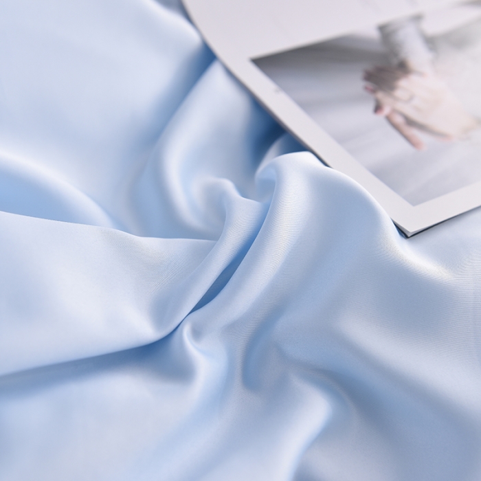 91家纺网 家纺一手货源 找家纺 艾米家居 水洗真丝四件套纯真系列 浅蓝色