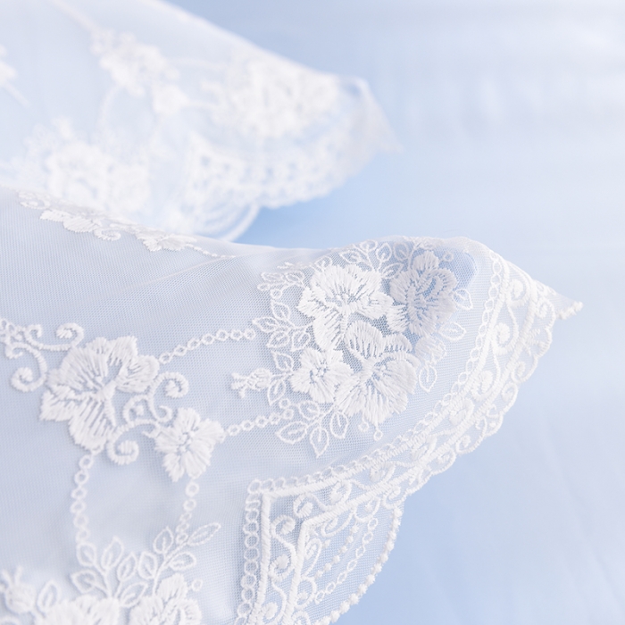 91家纺网 家纺一手货源 找家纺 艾米家居 水洗真丝四件套纯真系列 浅蓝色