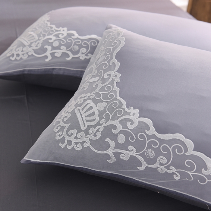 91家纺网 家纺一手货源 找家纺 艾米家居18年新款水洗真丝四件套（床单床笠款）蓝灰