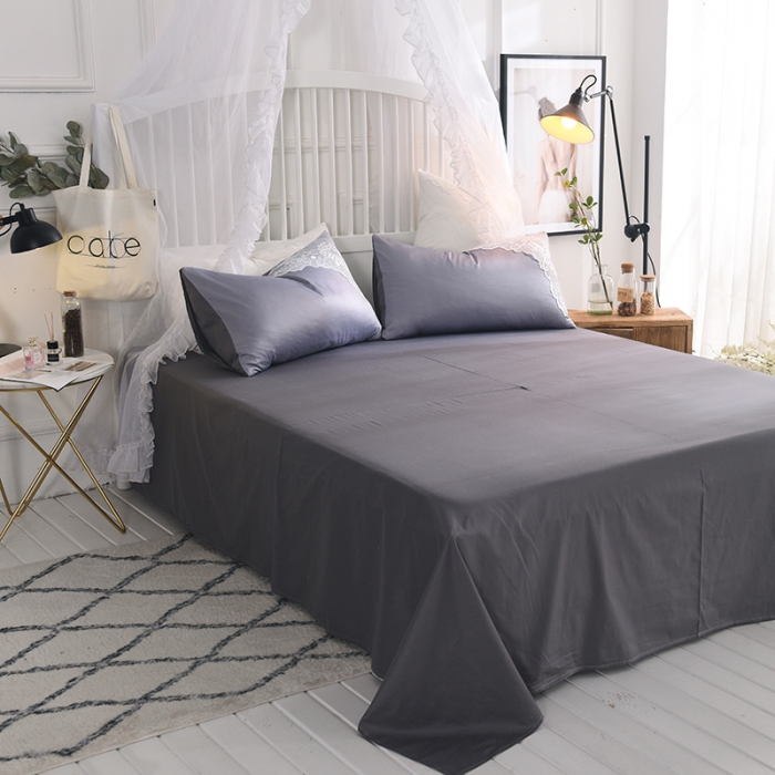 91家纺网 家纺一手货源 找家纺 艾米家居18年新款水洗真丝四件套（床单床笠款）蓝灰