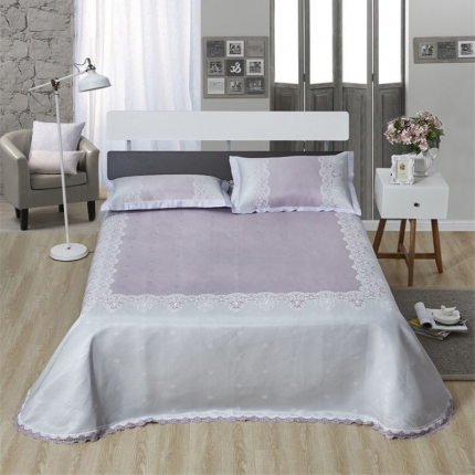 安睡 900D可机洗提花床单款三件套 绚丽罗曼-紫色8