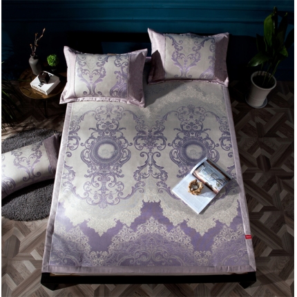 安睡宝 可机洗900D数码印花床席三件套  塞维利亚-紫