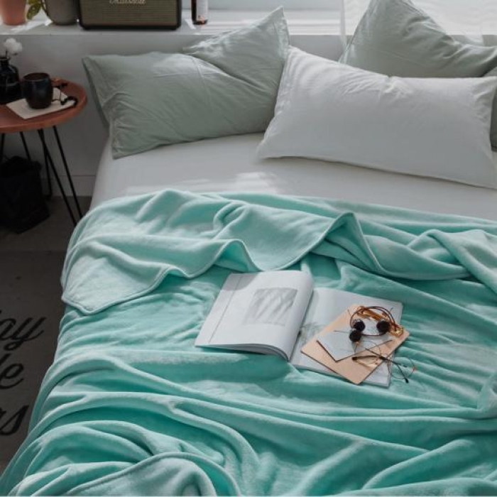 91家纺网 家纺一手货源 找家纺 （总）来菲毛毯 320克金貂绒纯色毛毯加厚盖毯毯子1.5公斤