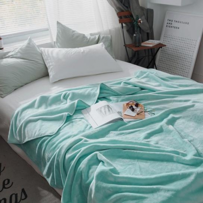 91家纺网 家纺一手货源 找家纺 （总）来菲毛毯 320克金貂绒纯色毛毯加厚盖毯毯子1.5公斤