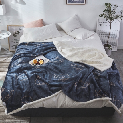 91家纺网 家纺一手货源 找家纺 （总）来菲家纺 2025新款复合印花羊羔绒毛毯