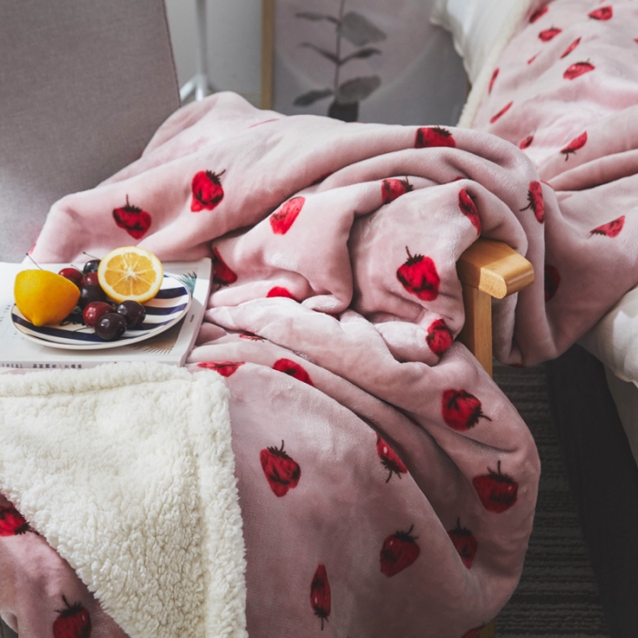 91家纺网 家纺一手货源 找家纺 来菲家纺 2025新款复合印花羊羔绒毛毯 柏瑞