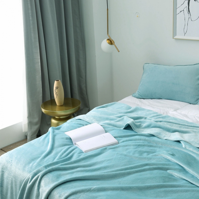 91家纺网 家纺一手货源 找家纺 总2025纯色加厚法莱绒毛毯珊瑚绒毯子多规格盖毯1.5KG