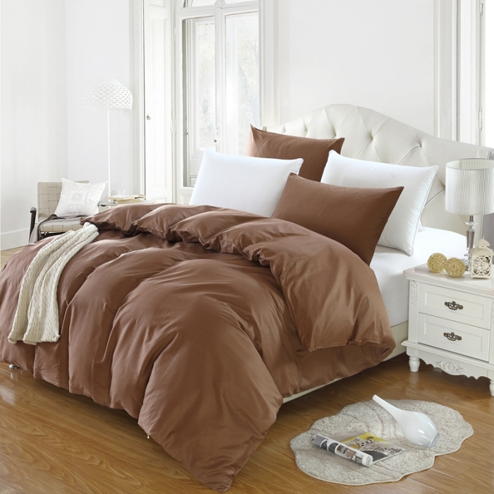 91家纺网 家纺一手货源 找家纺 拼社家纺 纯色单品被套  胡桃咖