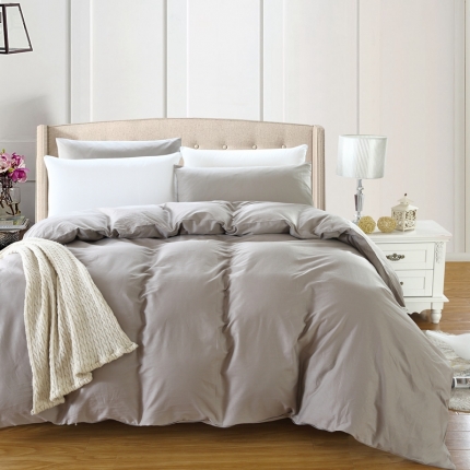 拼社家纺 纯色单品被套  丁香灰