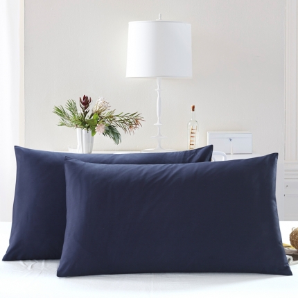 拼社家纺 纯色单品枕套 巴厘蓝48*74一对