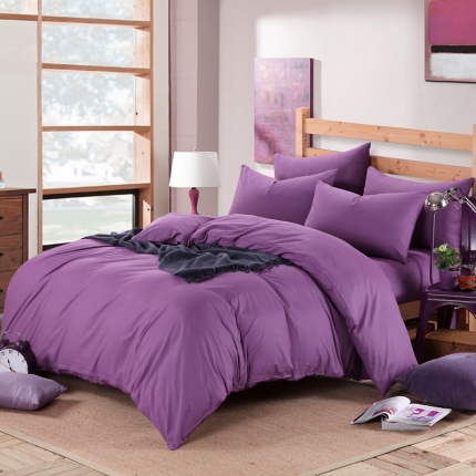 91家纺网 家纺一手货源 找家纺 拼社家纺 何以笙箫默同款纯色四件套床单款 紫罗兰