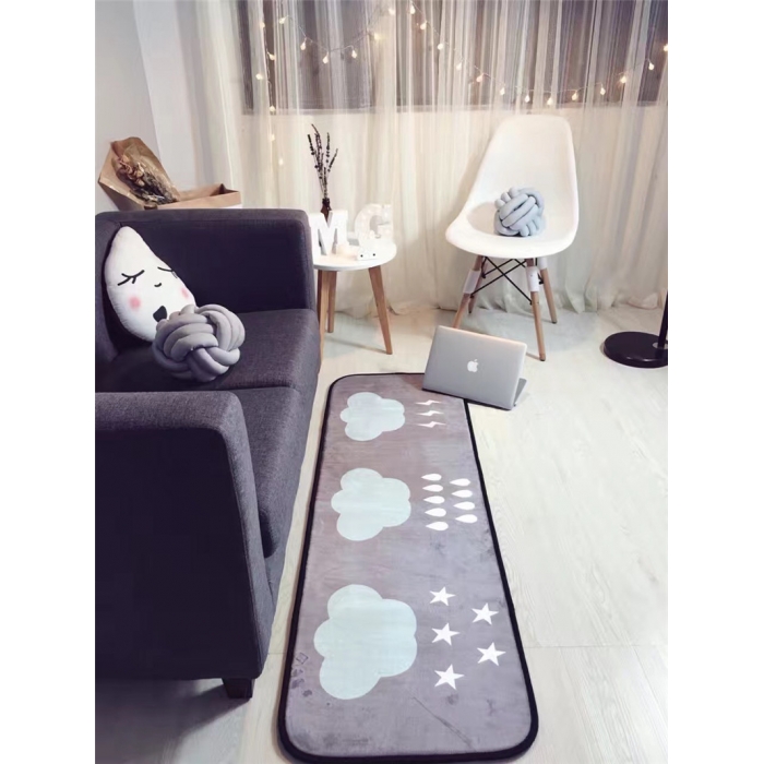 91家纺网 家纺一手货源 找家纺 昔可家纺 长条地垫瑜伽垫爬爬垫云朵雨滴