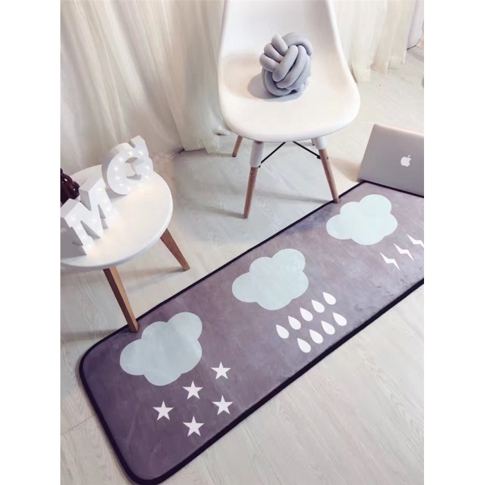 91家纺网 家纺一手货源 找家纺 昔可家纺 长条地垫瑜伽垫爬爬垫云朵雨滴