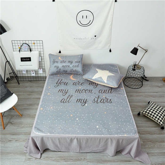 91家纺网 家纺一手货源 找家纺 昔可家纺 2017冰丝席系列星空