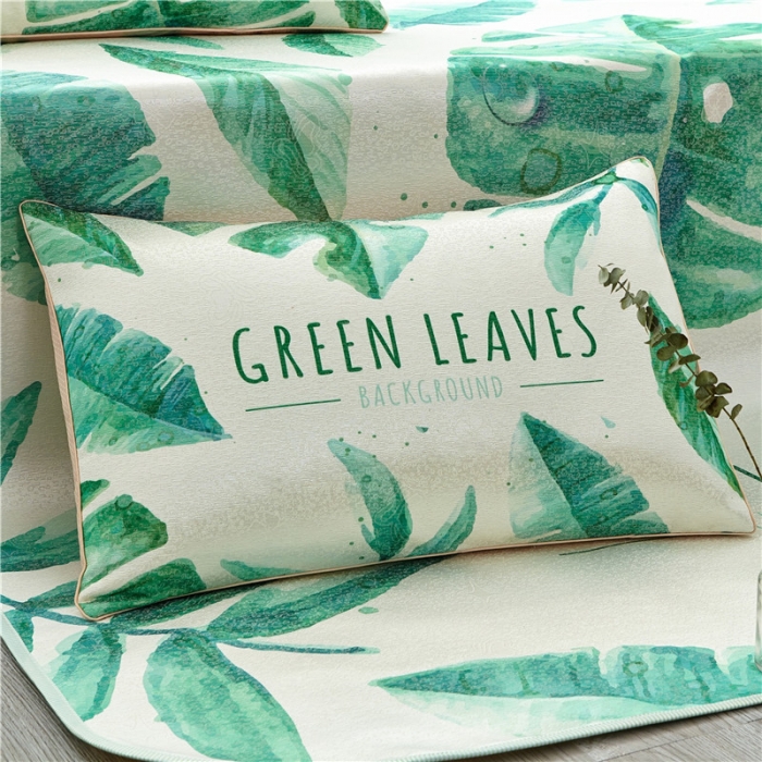 91家纺网 家纺一手货源 找家纺 昔可家纺 2017冰丝席系列芭蕉叶