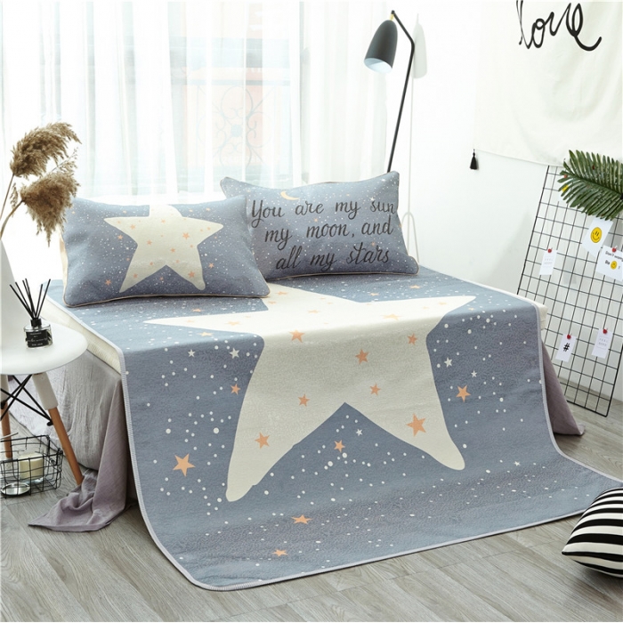 91家纺网 家纺一手货源 找家纺 昔可家纺 2017冰丝席系列INS五角星