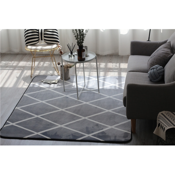 91家纺网 家纺一手货源 找家纺 昔可家纺 新款地垫 线条格子