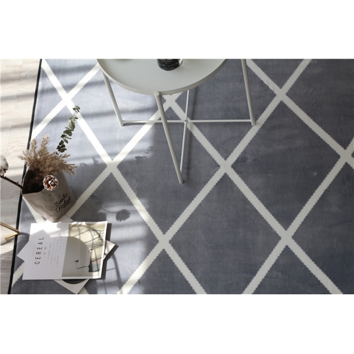 91家纺网 家纺一手货源 找家纺 昔可家纺 新款地垫 线条格子