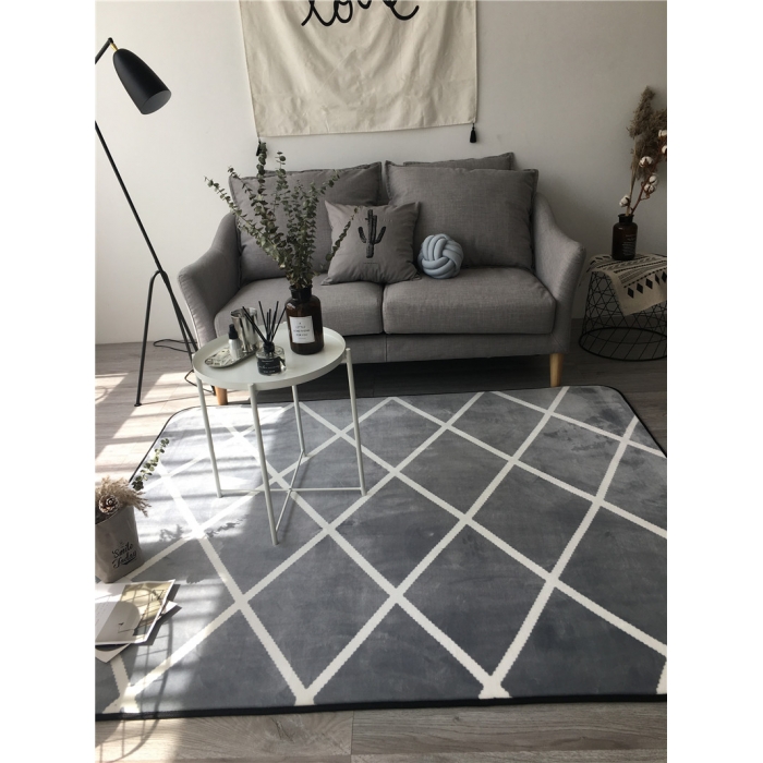 91家纺网 家纺一手货源 找家纺 昔可家纺 新款地垫 线条格子