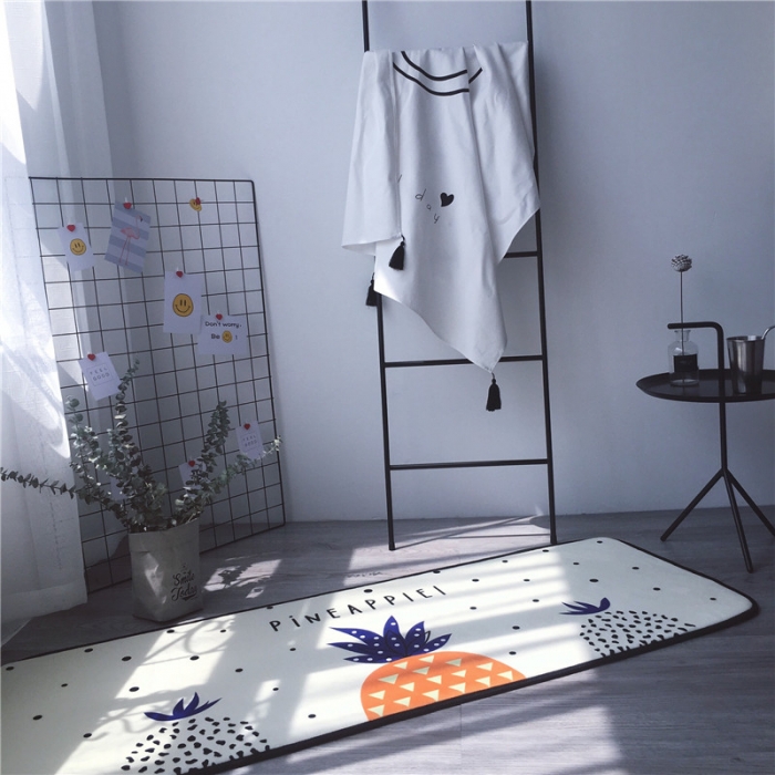 91家纺网 家纺一手货源 找家纺 昔可家纺 2017新款长条地垫菠萝