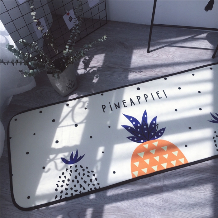 91家纺网 家纺一手货源 找家纺 昔可家纺 2017新款长条地垫菠萝