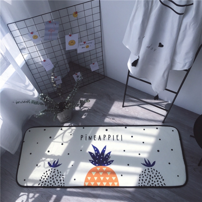 91家纺网 家纺一手货源 找家纺 昔可家纺 2017新款长条地垫菠萝