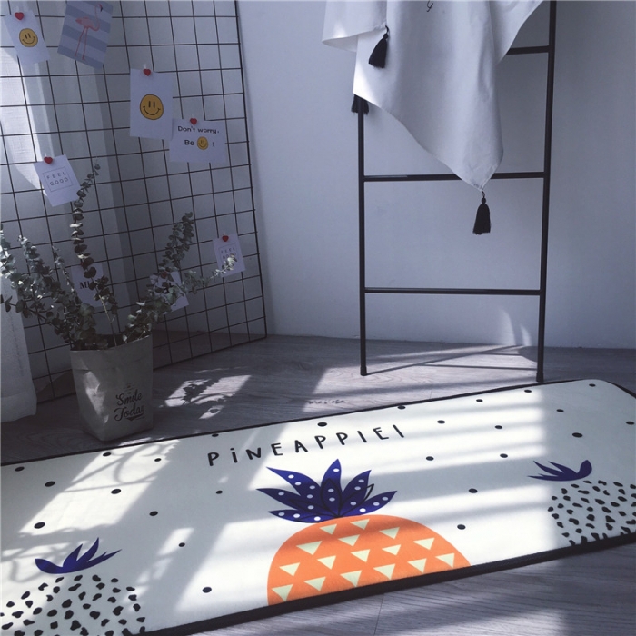 91家纺网 家纺一手货源 找家纺 昔可家纺 2017新款长条地垫菠萝