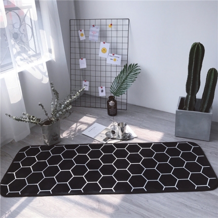 昔可家纺 2017新款长条地垫蜂窝格子